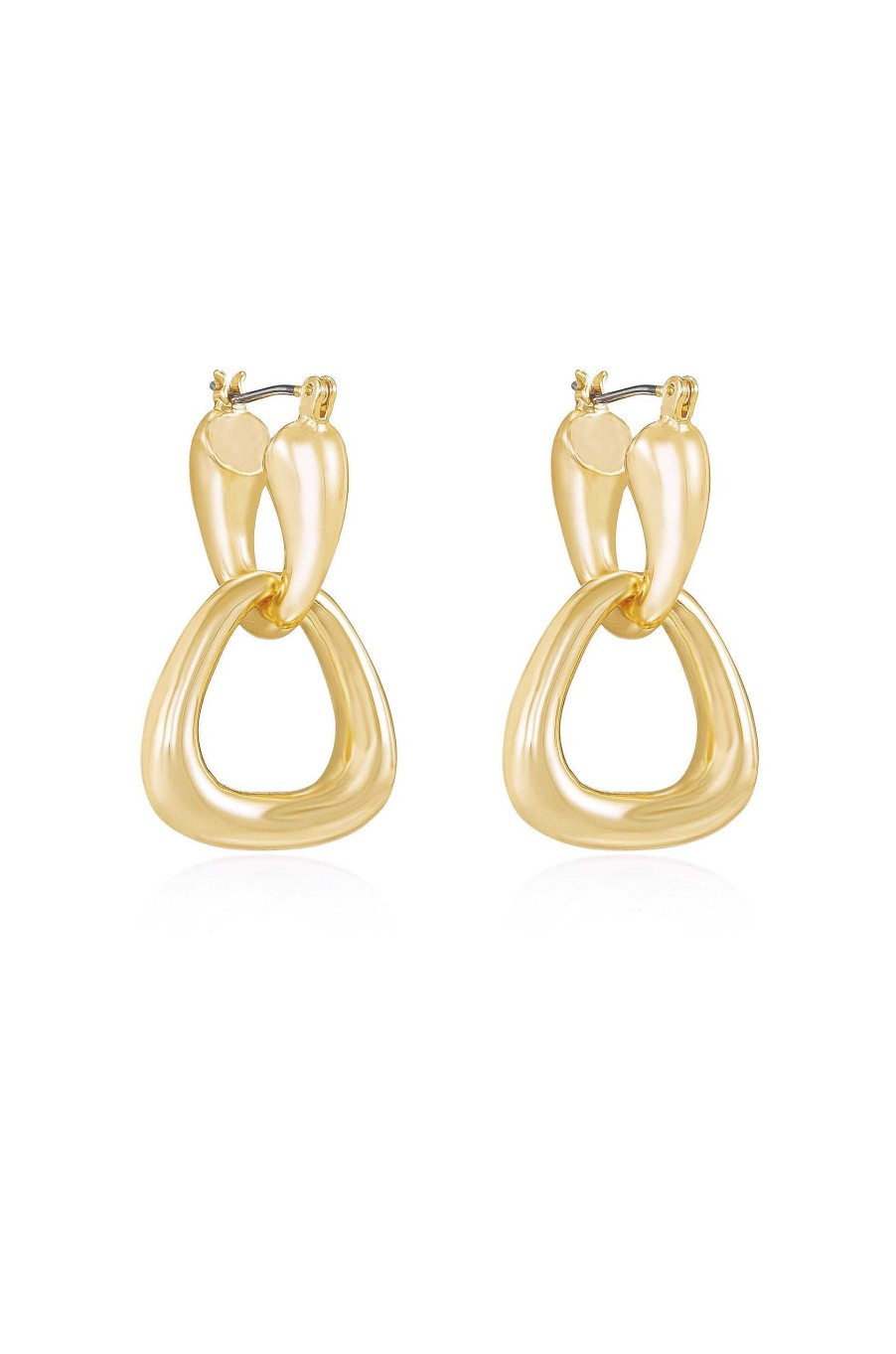 Earrings Ettika | Baby Double Dangle Hoop 18K Gold Plated Earrings