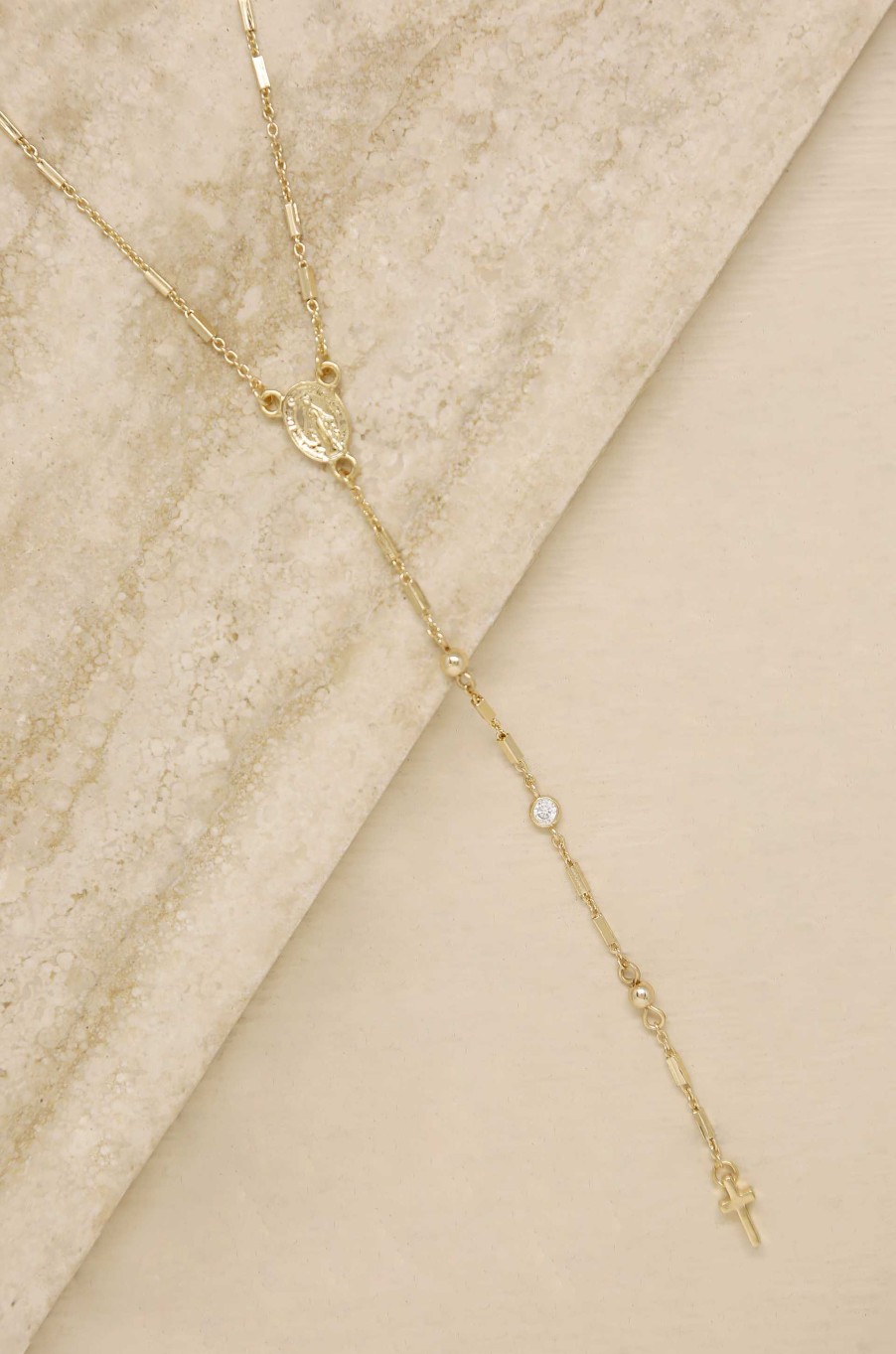 Necklaces Ettika | Cross Y 18K Gold Plated Necklace