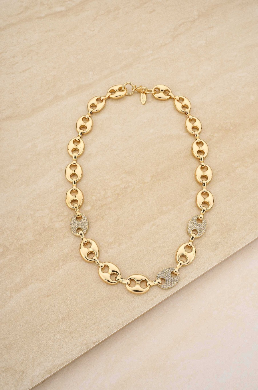 Necklaces Ettika | Modern Chains With Crystal Links 18K Gold Plated Necklace