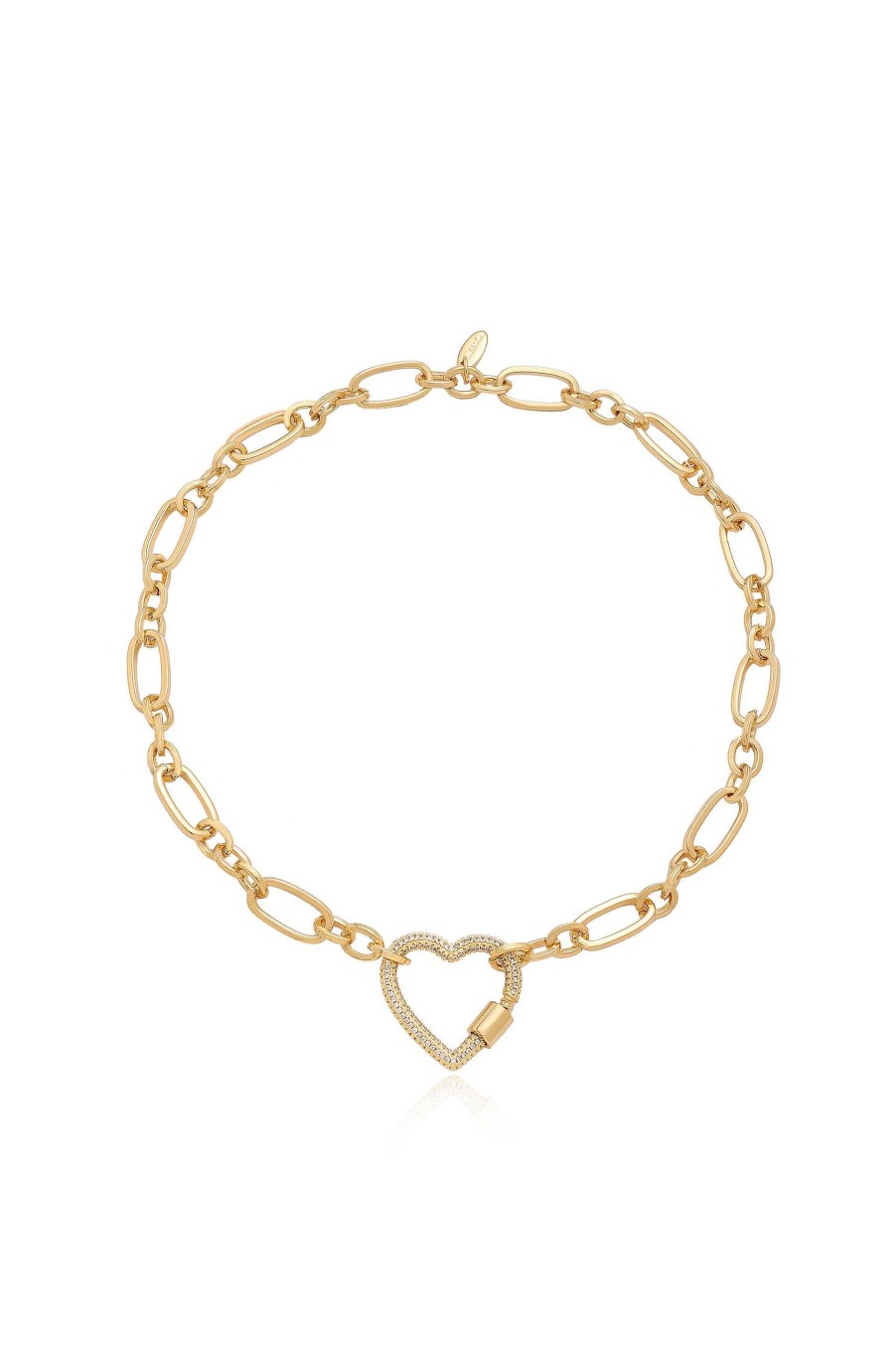 Necklaces Ettika | Open Heart Lock 18K Gold Plated Necklace