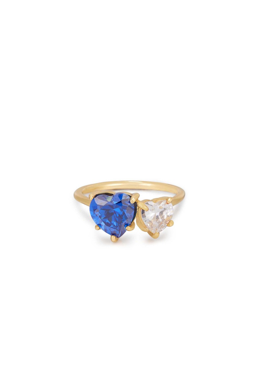 Rings Ettika | Toi Et Moi Heart And Mini Heart 18K Gold Plated Ring