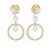 Earrings Ettika | Your Majesty Coin & Freshwater Pearl Drop 18K Gold Plated Earrings