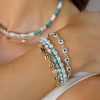 Bracelets Ettika | Turquoise And Pearl Protection Spell 18K Gold Plated Bracelet Set