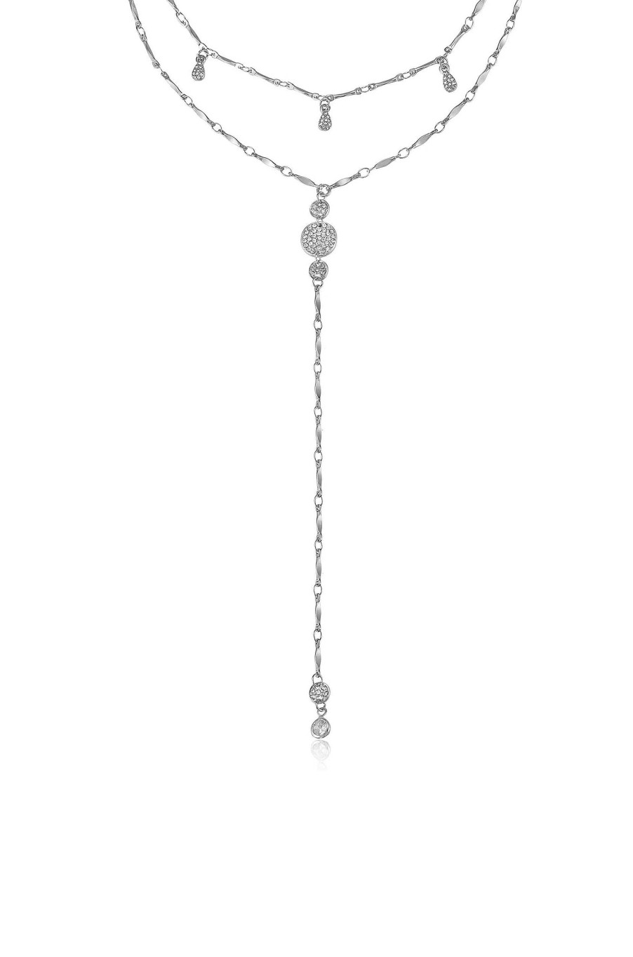 Necklaces Ettika | Carmine Layered Crystal Lariat Necklace