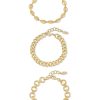 Bracelets Ettika | Might & Chain 18Kt Gold Plated Bracelet Set