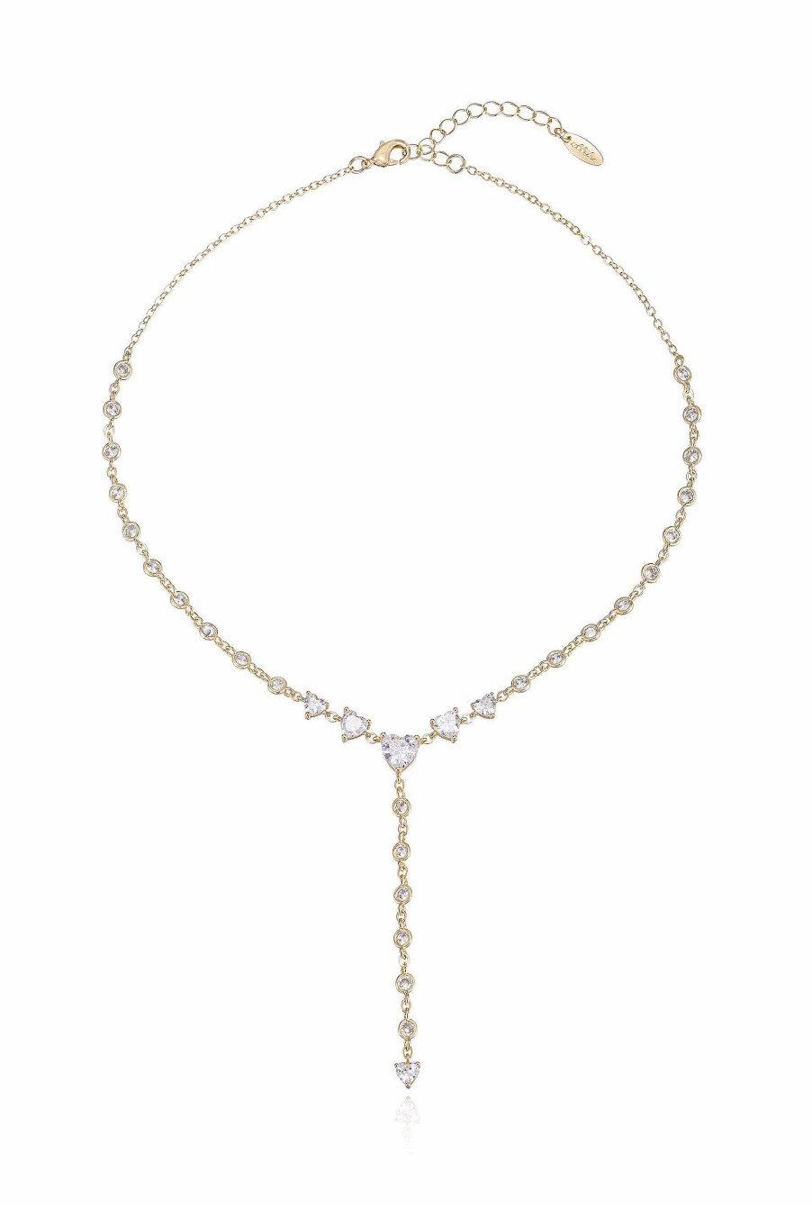 Necklaces Ettika | Queen Of Hearts 18K Gold Plated Crystal Lariat Necklace