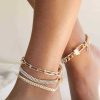 Anklets Ettika | Pearl Pairings 18K Gold Plated Anklet Set