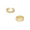 Rings Ettika | Crystal Interlinked 18K Gold Plated Ring Set Of 2