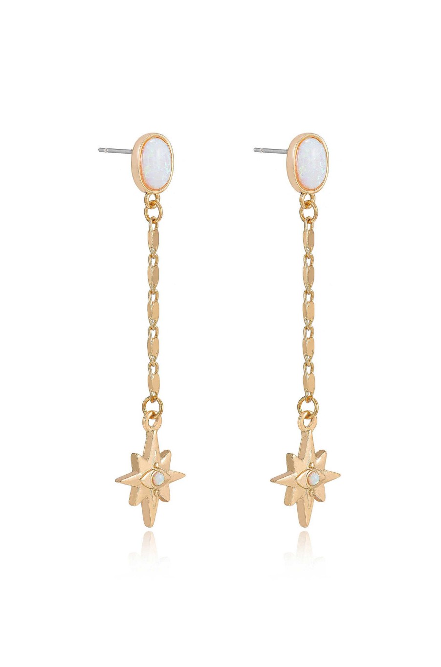 Earrings Ettika | Celestial Opal 18K Gold Plated Star Drop Earrings