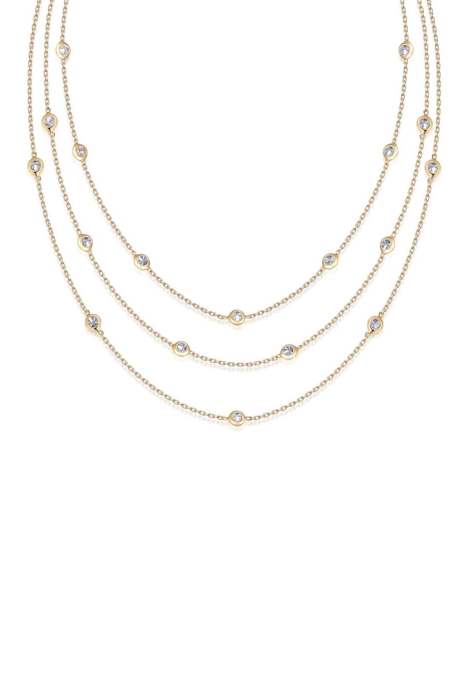 Necklaces Ettika | Perfect Crystal Dotted 18K Gold Plated Layered Necklace