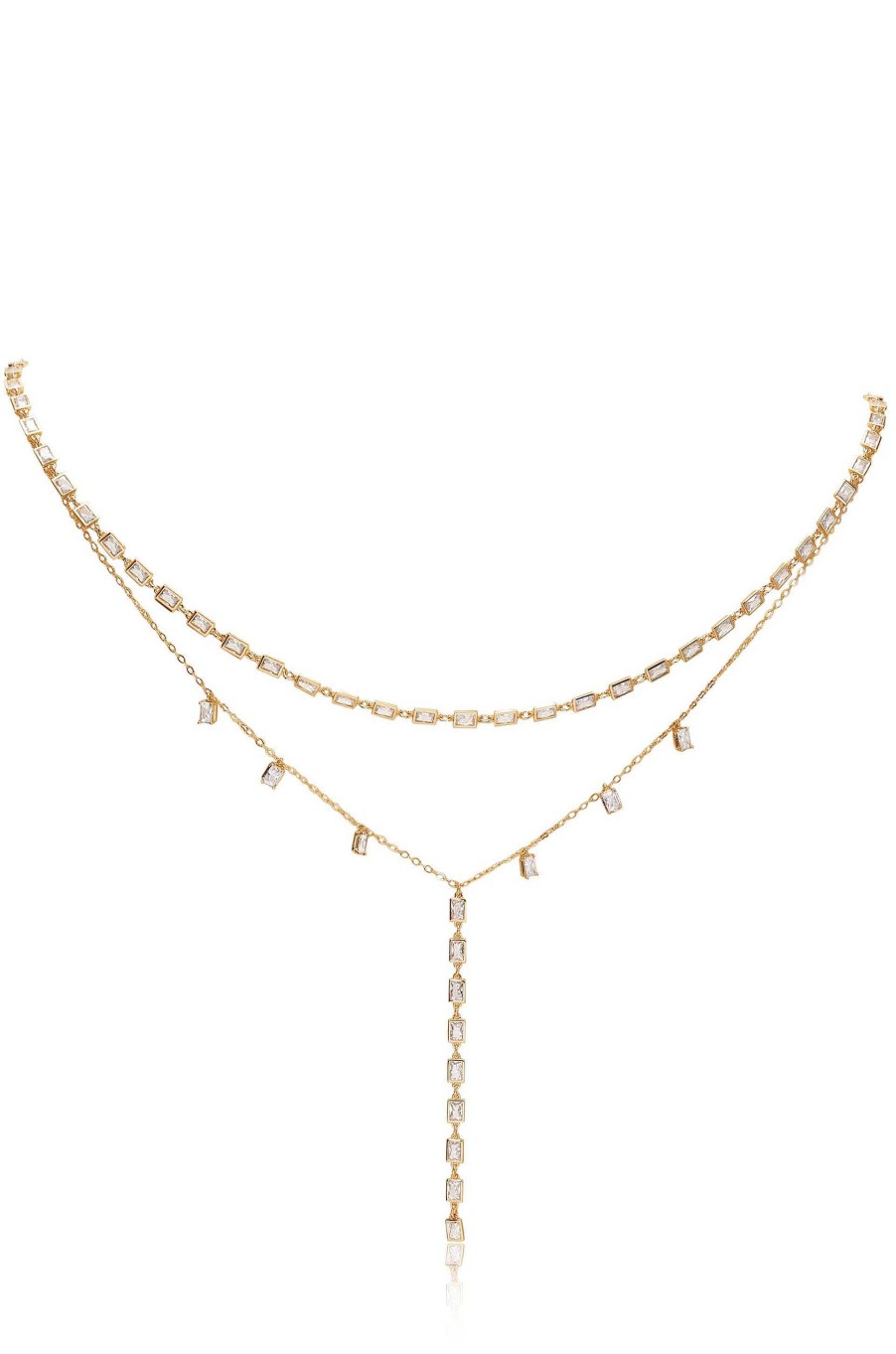 Body Chains & Belts Ettika | Pure Elegance Crystal Drop Back Necklace