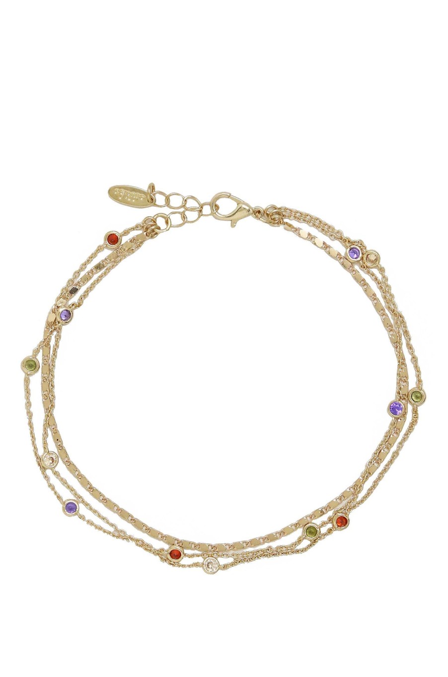 Anklets Ettika | Over The Rainbow Multi-Chain Crystal Anklet