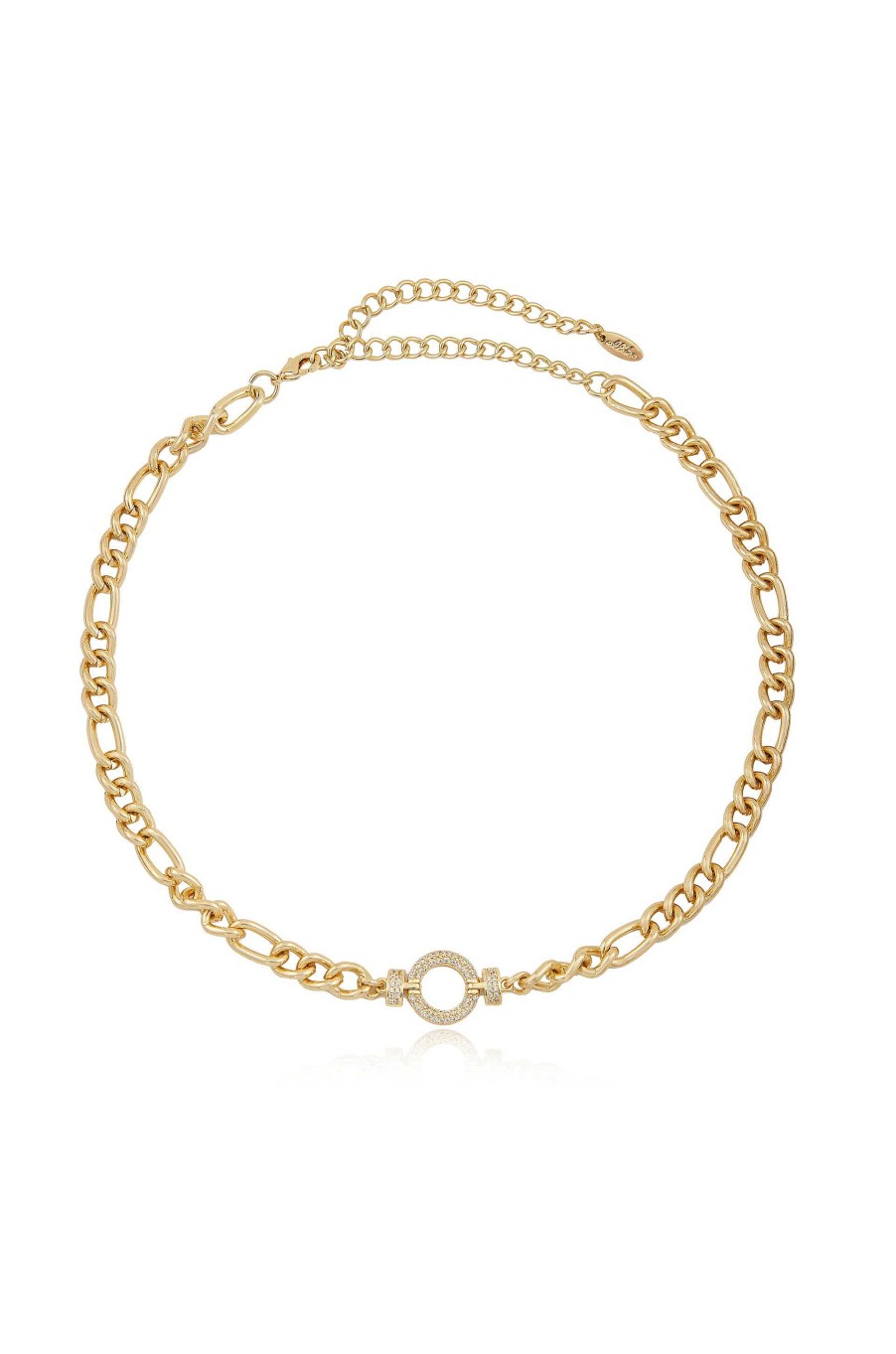 Necklaces Ettika | Eternity Crystal Circle 18K Gold Plated Chain Link Necklace