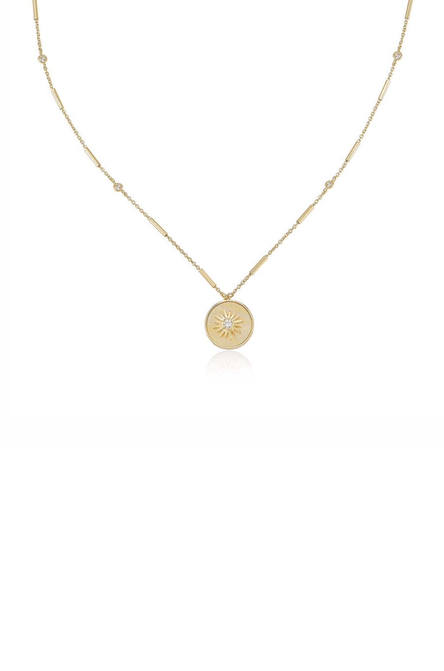 Necklaces Ettika | Apollo Mother Of Pearl 18K Gold Plated Pendant Necklace