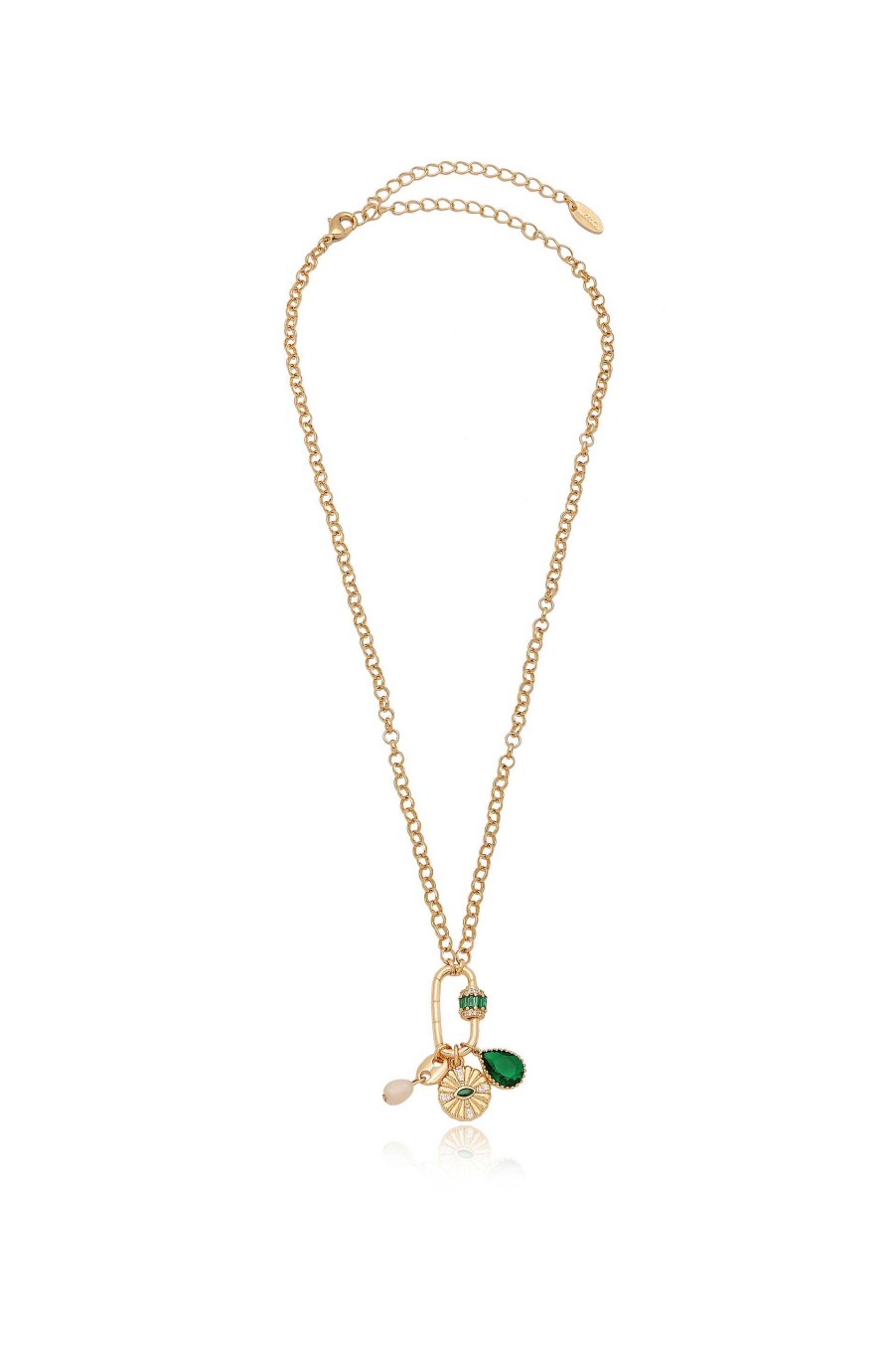 Necklaces Ettika | Green Queen 18K Gold Plated Crystal Charm Necklace