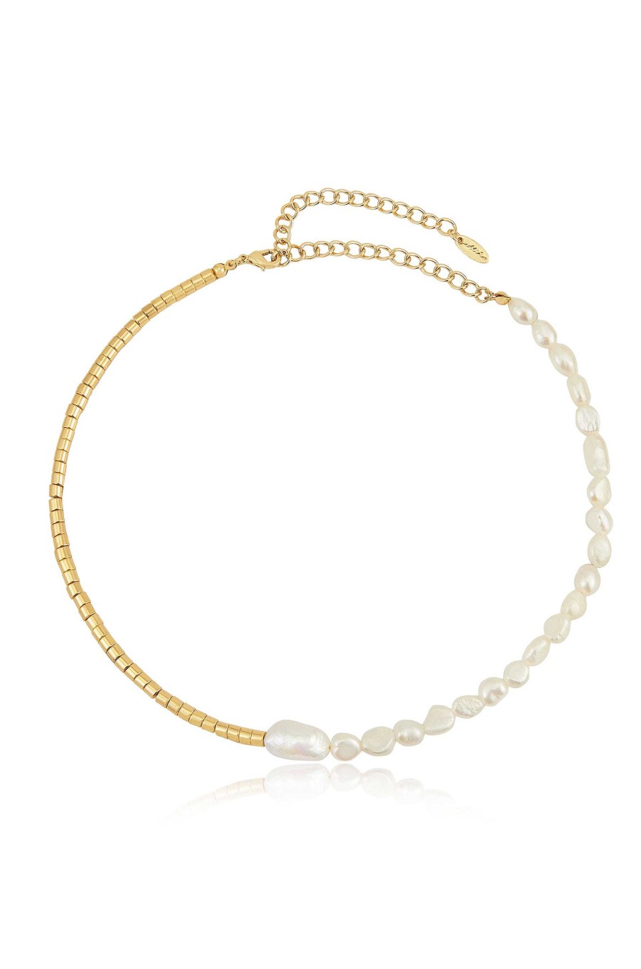 Necklaces Ettika | Mixed Up Freshwater Pearl 18K Gold Plated Beaded Necklace