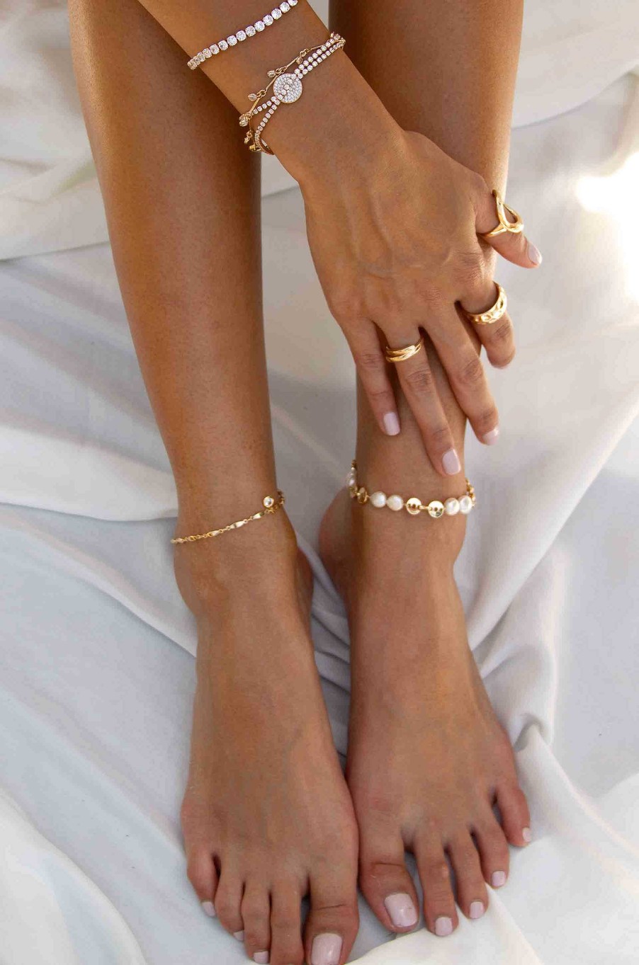 Anklets Ettika | Legacy Pearl 18K Gold Plated Anklet