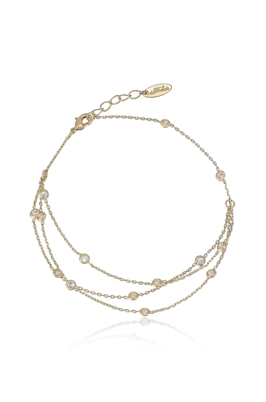 Anklets Ettika | Fine Details 18K Gold Plated Crystal Anklet