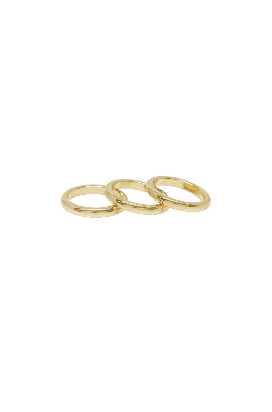 Rings Ettika | Back To Basics 18K Gold Plated Ring Set Of 3