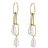 Earrings Ettika | Pearl Chain 18K Gold Plated Earrings