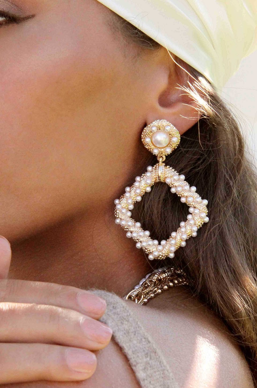 Earrings Ettika | Pearl Knocker 18K Gold Plated Earrings