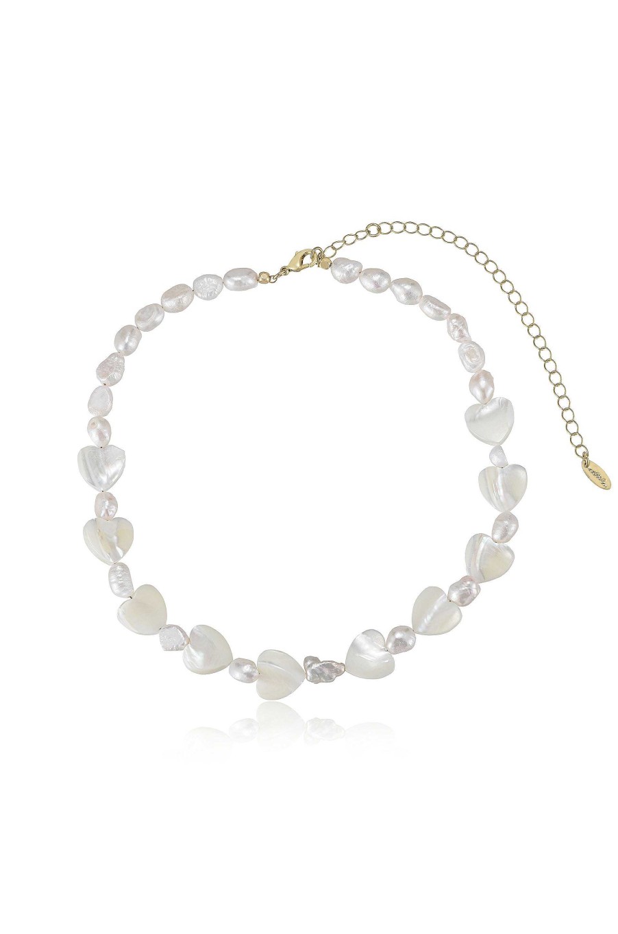 Necklaces Ettika | Tender Loving Mother Of Pearl 18K Gold Plated Necklace