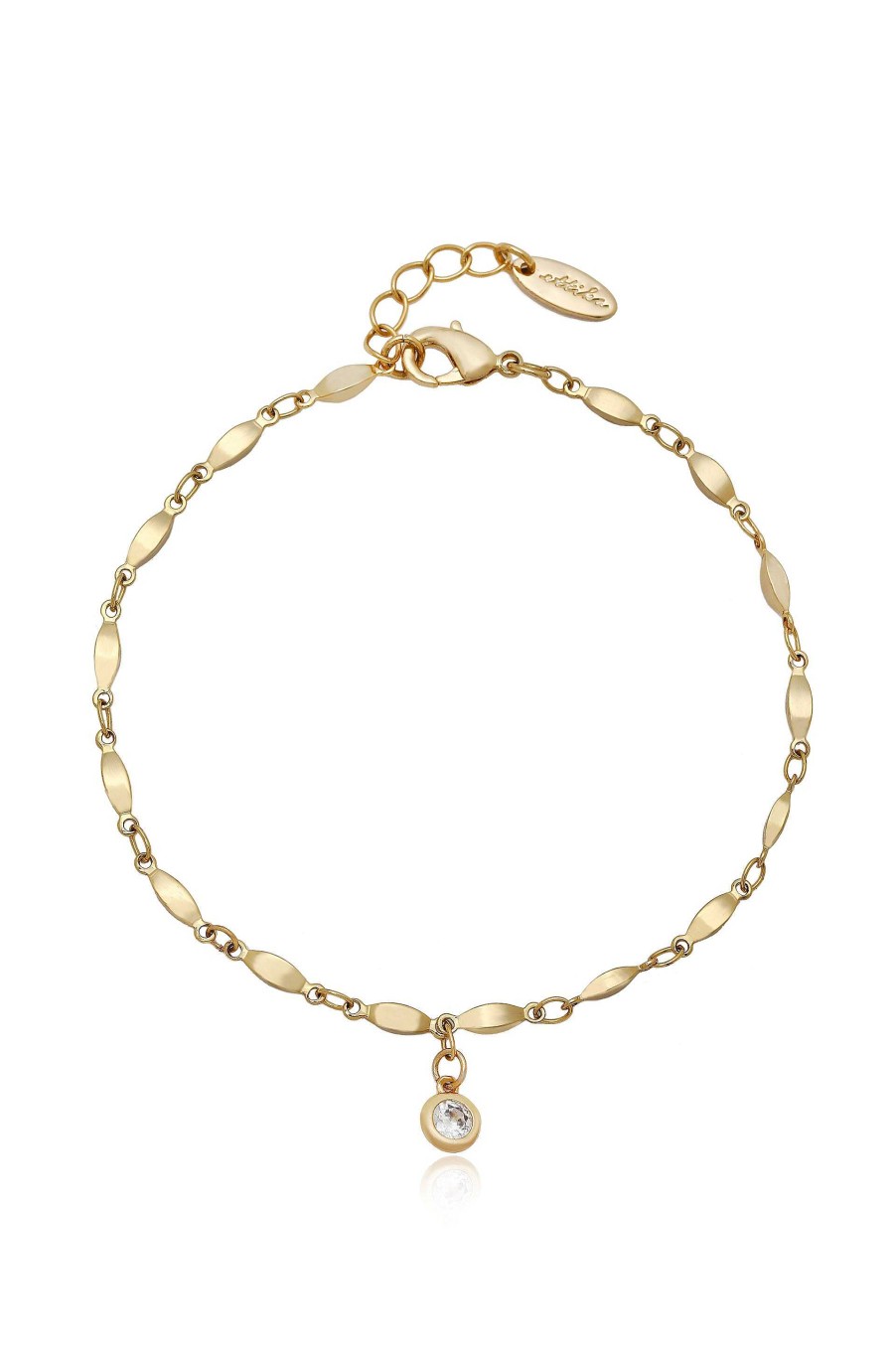 Anklets Ettika | Day Dreamer 18K Gold Plated Anklet With Crystal Charm