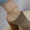 Anklets Ettika | Third Eye Crystal Charm 18K Gold Plated Anklet