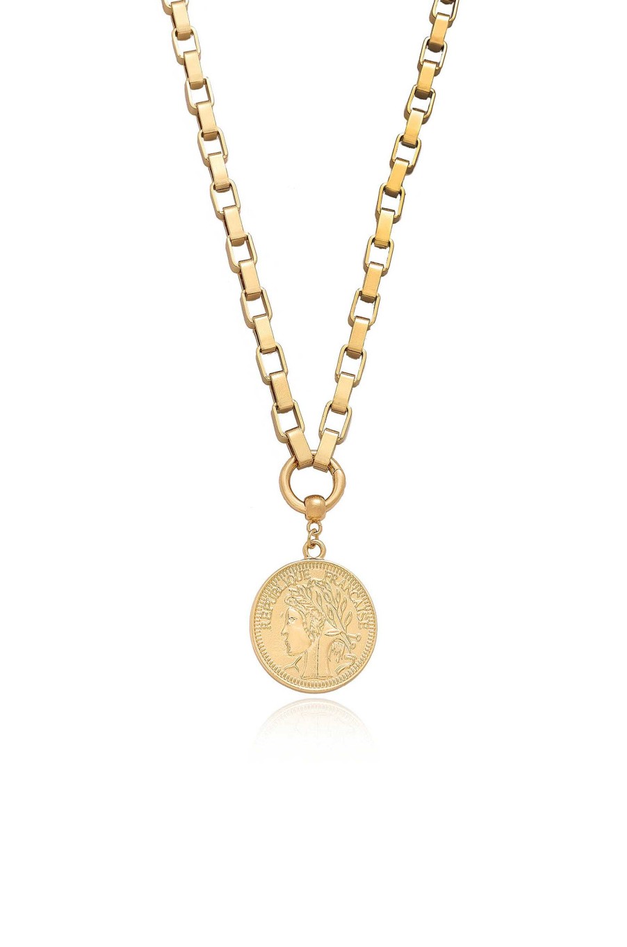 Necklaces Ettika | The Traveler'S Coin 18K Gold Plated Chain Necklace