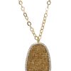 Necklaces Ettika | Modern Keepsake 18K Gold Plated Tan Weave Pendant Necklace