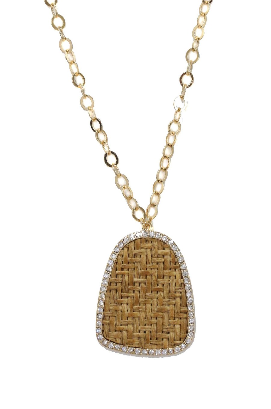 Necklaces Ettika | Modern Keepsake 18K Gold Plated Tan Weave Pendant Necklace