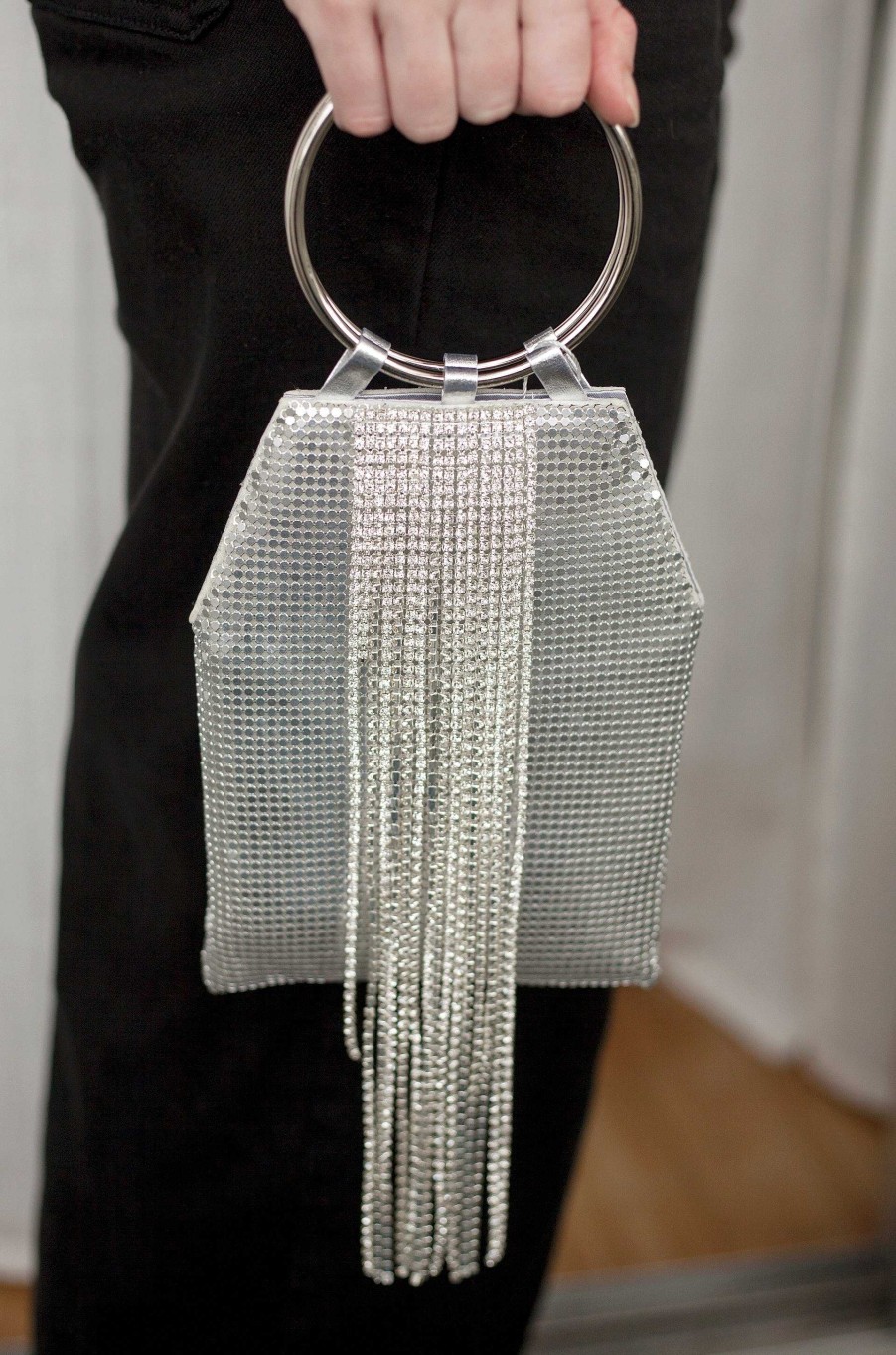 Bags & Hats Ettika | Silver Mesh Handle Bag