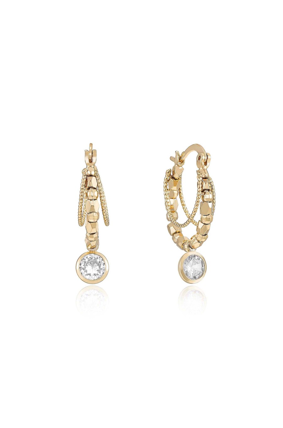 Earrings Ettika | Boho Golden 18K Gold Plated Hoop Earrings