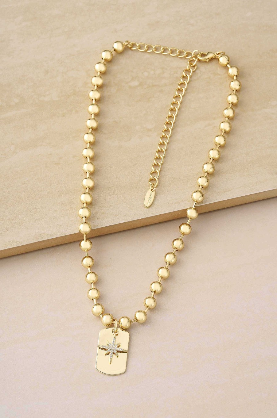 Necklaces Ettika | Gold Rush 18K Gold Plated Tag Necklace