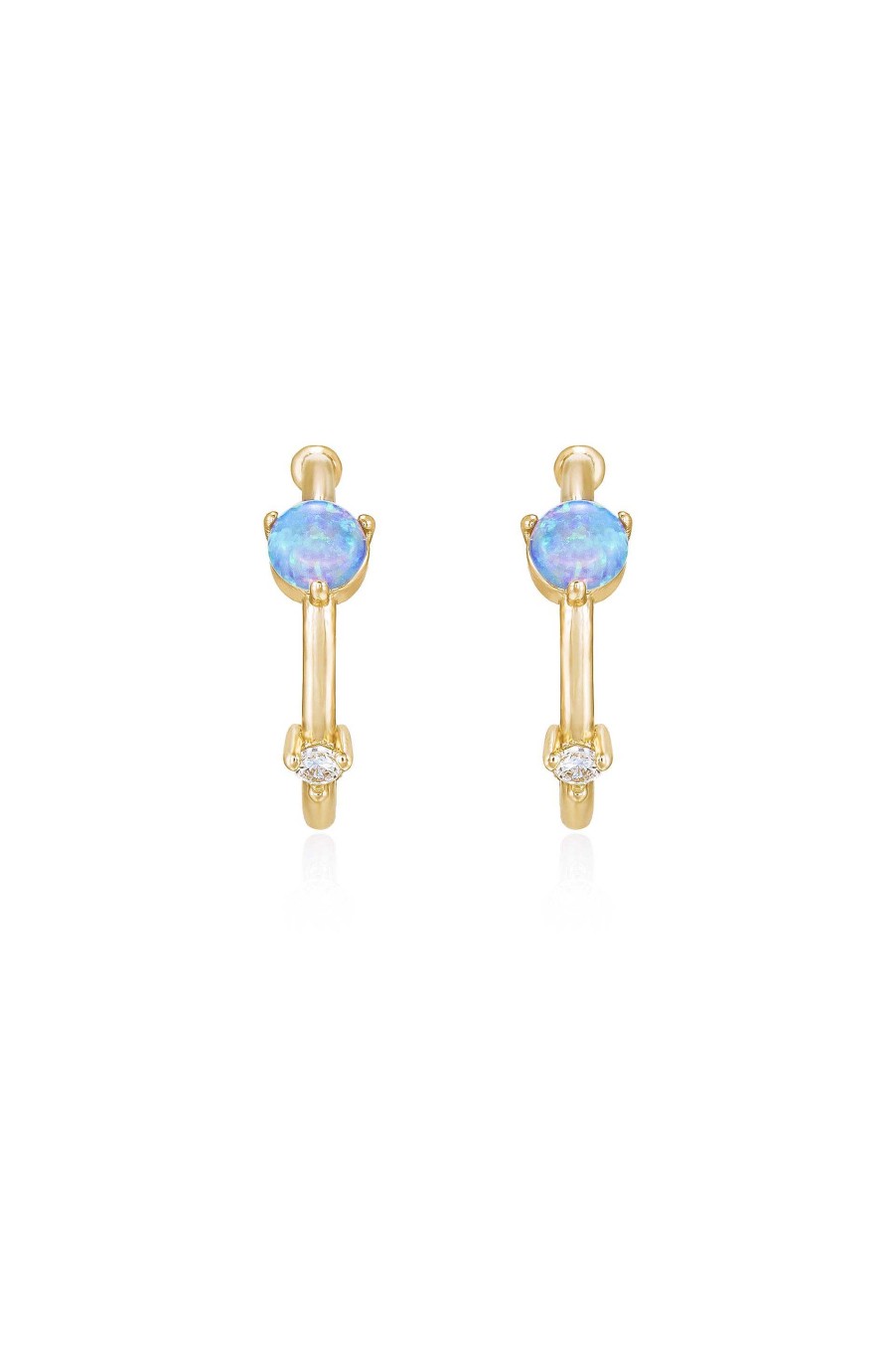 Earrings Ettika | Baby Blue Kyocera Opal Hoops