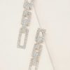 Earrings Ettika | Crystal Rectangle Chain Link 18K Gold Plated Earrings