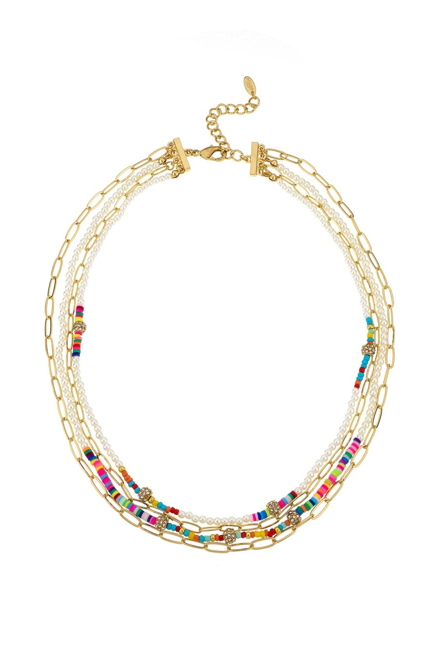 Necklaces Ettika | Every Festival Pearl, Chain And Bead Mix 18K Gold Plated Layered Necklace