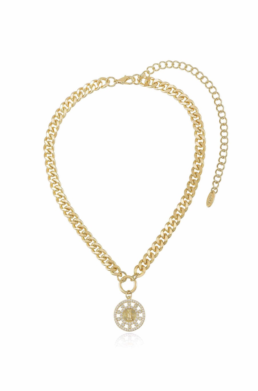 Necklaces Ettika | Crystal Pendant 18K Gold Plated Chain Link Necklace