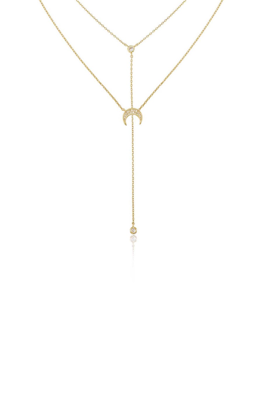 Necklaces Ettika | Dainty Layered Crescent Moon 18K Gold Plated Necklace Set