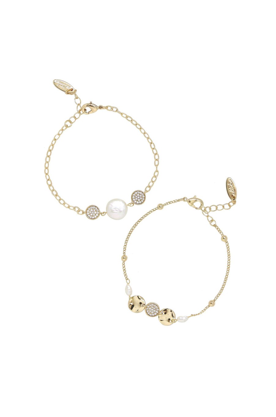 Bracelets Ettika | Duchess Pearl 18K Gold Plated Bracelet Set