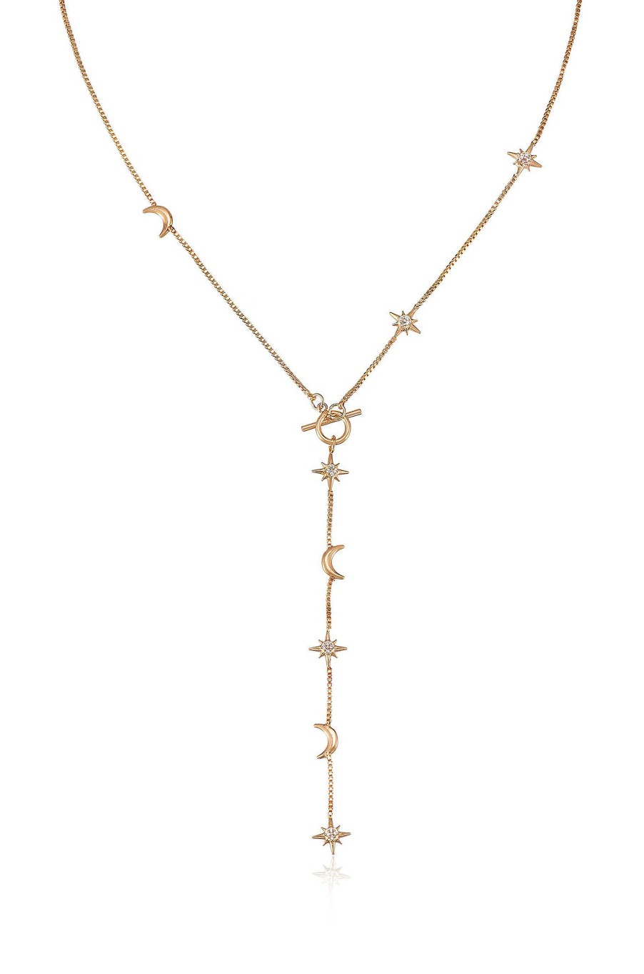 Necklaces Ettika | Delicate Celestial 18K Gold Plated Lariat Necklace