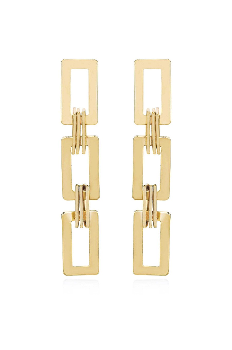 Earrings Ettika | Odessa Dangle 18K Gold Plated Link Earrings