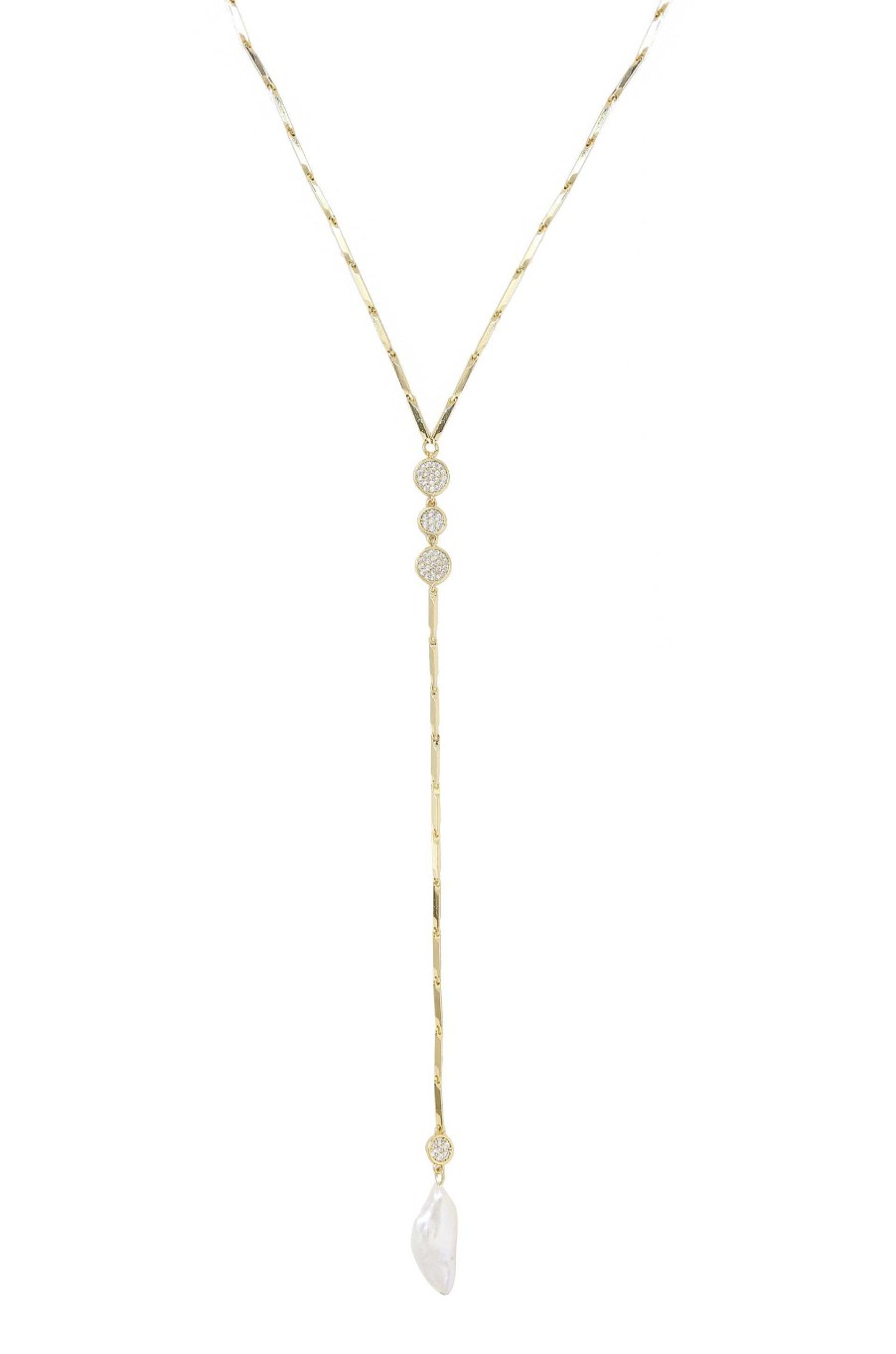 Necklaces Ettika | Elegant Freshwater Pearl And 18K Gold Plated Lariat Necklace