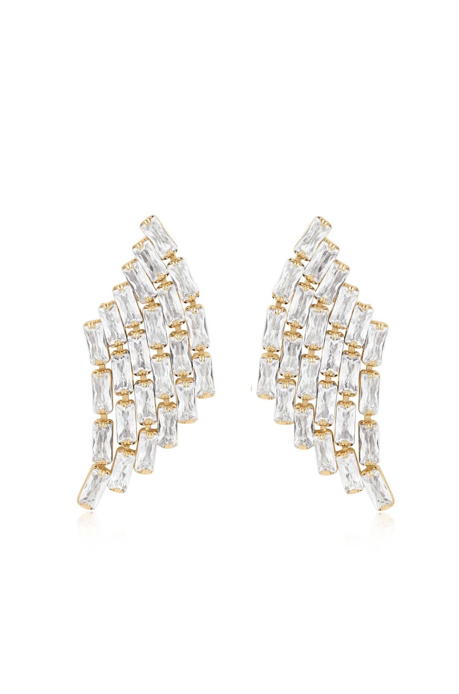 Earrings Ettika | Angel Wing 18K Gold Plated Crystal Earrings