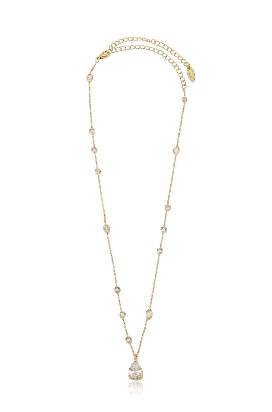 Necklaces Ettika | Delicate Crystal Pendant 18 Gold Plated Necklace