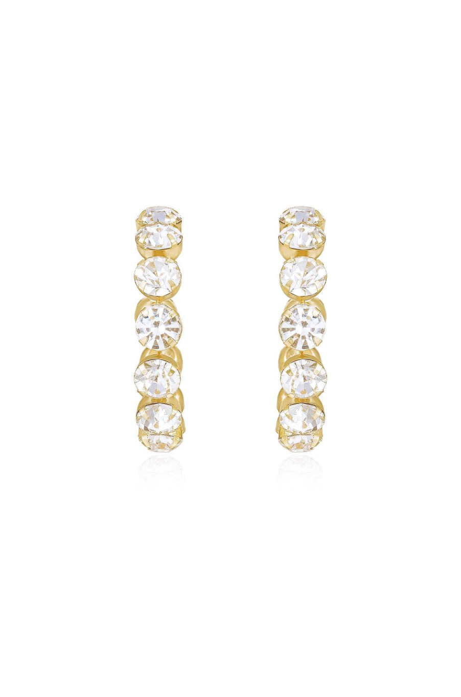 Earrings Ettika | Crystal & 18K Gold Warrior Hoop Earrings