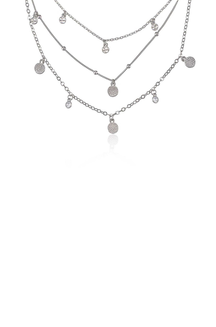 Necklaces Ettika | Crystal Detailed Triple Layer Necklace