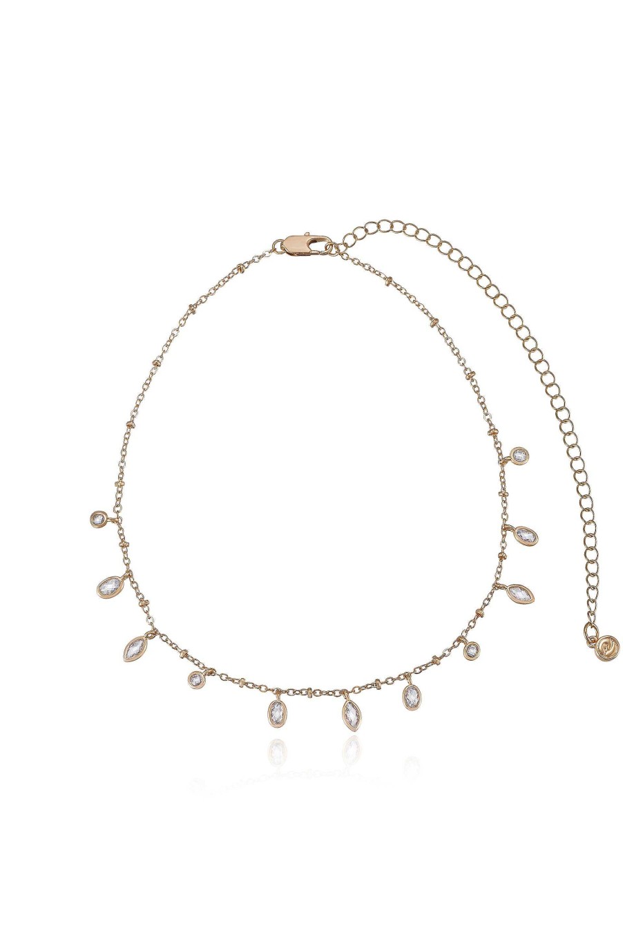 Necklaces Ettika | Bezel Crystal Charm 18K Gold Plated Choker