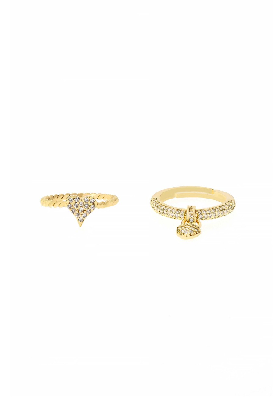 Rings Ettika | Love Locked 18K Gold Plated Crystal Ring Set