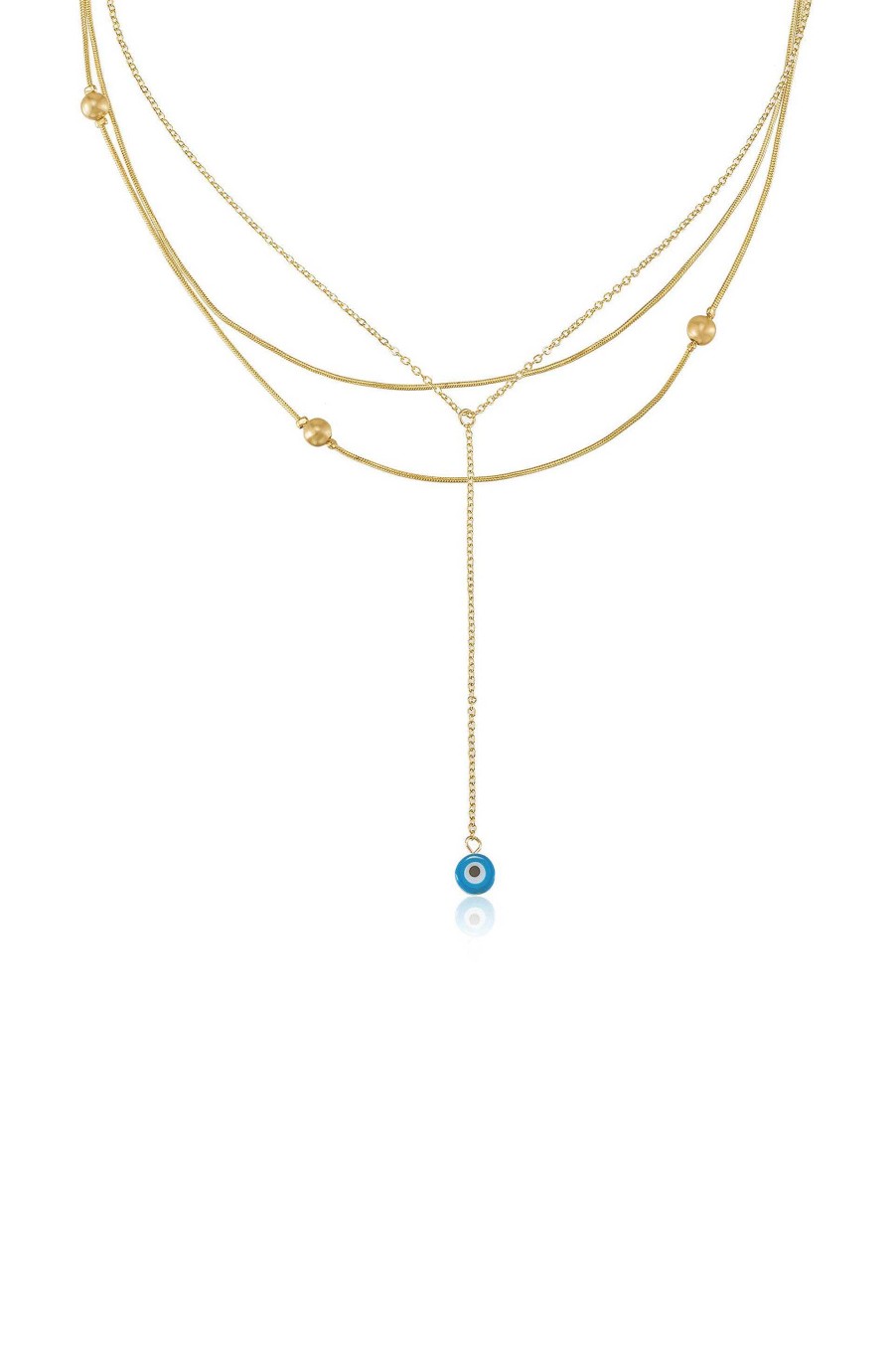 Necklaces Ettika | Evil Eye Layered 18K Gold Plated Lariat Necklace Set